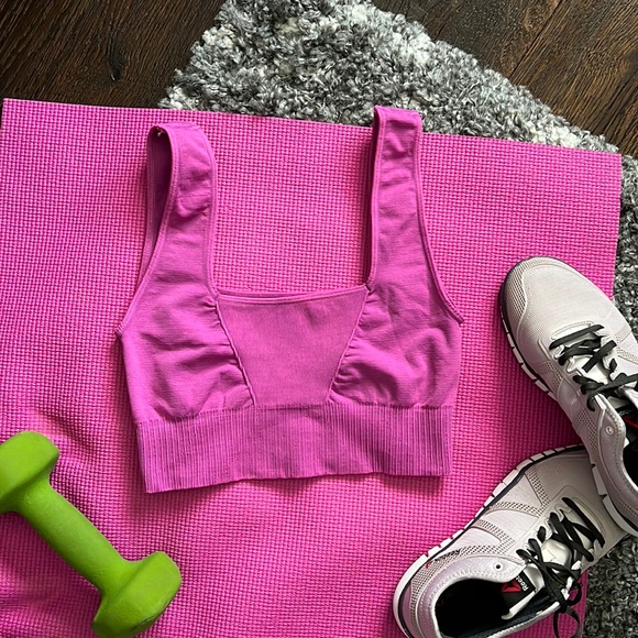 New - Free People Movement Square Neck Good Karma Bra - Picture 5 of 10